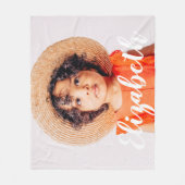 Moderne Eenvoudige scripts Jouw naam en foto's toe Fleece Deken (Voorkant)