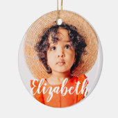 Moderne Eenvoudige scripts Jouw naam en foto's toe Keramisch Ornament (Links)