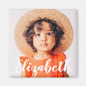 Moderne Eenvoudige scripts Jouw naam en foto's toe Magneet (Voorkant)