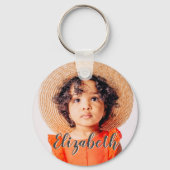 Moderne Eenvoudige scripts Jouw naam en foto's toe Sleutelhanger (Voorkant)