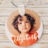 Moderne Eenvoudige scripts Jouw naam en foto's toe Sleutelhanger