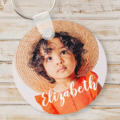 Moderne Eenvoudige scripts Jouw naam en foto's toe Sleutelhanger