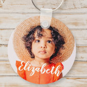 Moderne Eenvoudige scripts Jouw naam en foto's toe Sleutelhanger