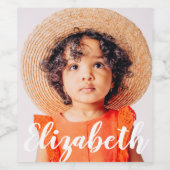 Moderne Eenvoudige scripts Jouw naam en foto's toe Wijn Etiket (Enkel label)