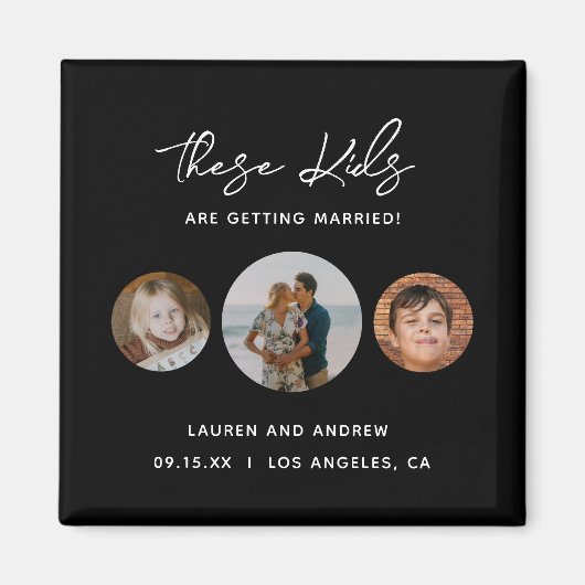 Moderne Eenvoudige scriptverbinding met de datum o Magneet (Voorkant)