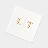 Moderne Eenvoudige Serif Monogram Huwelijk Folie Servetten (Links)