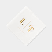 Moderne Eenvoudige Serif Monogram Huwelijk Folie Servetten (Rechts)