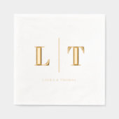 Moderne Eenvoudige Serif Monogram Huwelijk Folie Servetten (Voorkant)