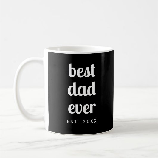 Moderne Eenvoudige Sjabloon Beste Papa Ooit Script Koffiemok (Links)