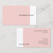 Moderne eenvoudige Sjabloon Blush Pink Elegant Com Visitekaartje (Voorkant / Achterkant)