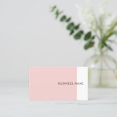 Moderne eenvoudige Sjabloon Blush Pink Elegant Com Visitekaartje (Staand voorkant)