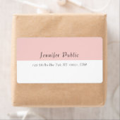 Moderne Eenvoudige Sjabloon Blush Roze Wit Elegant Etiket (Insitu)