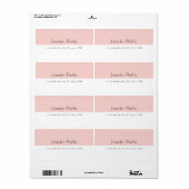 Moderne Eenvoudige Sjabloon Blush Roze Wit Elegant Etiket (Full Sheet)