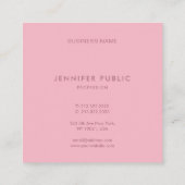 Moderne Eenvoudige Sjabloon Bord Roze Professionel Vierkante Visitekaartje (Achterkant)