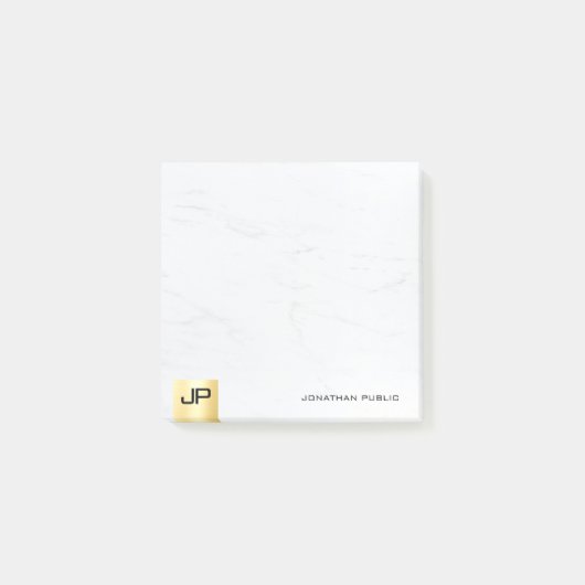 Moderne eenvoudige Sjabloon elegant goud en marmer Post-it® Notes (Voorkant)