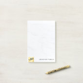 Moderne eenvoudige Sjabloon Elegant Goud en Marmer Post-it® Notes (Op bureau)