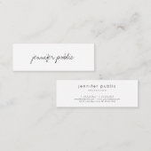 Moderne eenvoudige Sjabloon elegant handgeschreven Mini Visitekaartje (Voorkant / Achterkant)