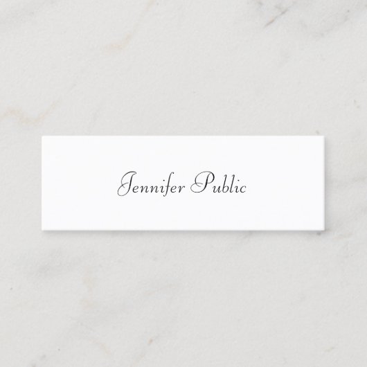 Moderne eenvoudige Sjabloon Elegant minimalistisch Mini Visitekaartje (Voorkant)