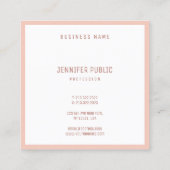 Moderne eenvoudige Sjabloon Elegant Minimalistisch Vierkante Visitekaartje (Achterkant)