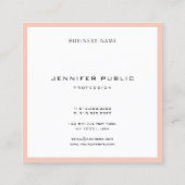 Moderne eenvoudige Sjabloon Elegant minimalistisch Vierkante Visitekaartje (Achterkant)