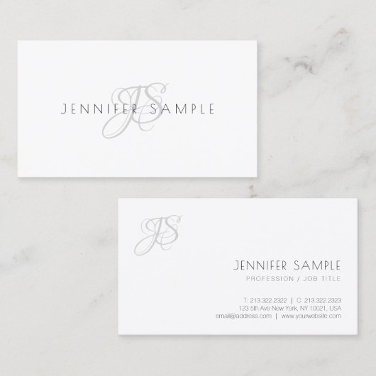 Moderne eenvoudige Sjabloon Elegant minimalistisch Visitekaartje (Voorkant / Achterkant)