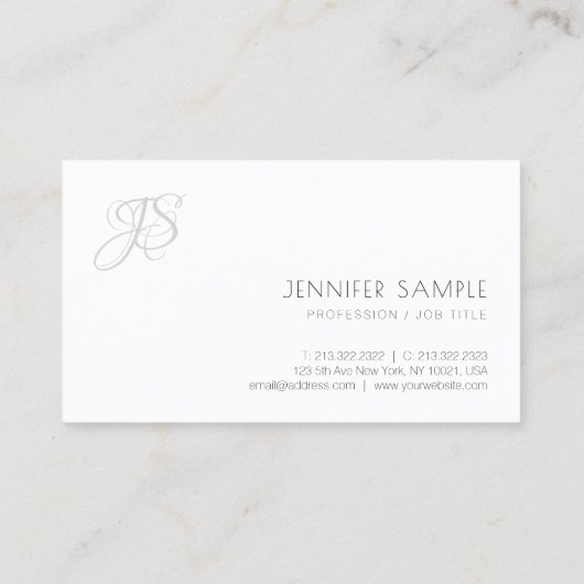 Moderne eenvoudige Sjabloon Elegant minimalistisch Visitekaartje (Achterkant)