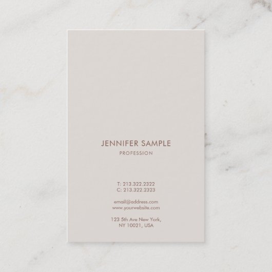 Moderne, eenvoudige Sjabloon, elegant script Visitekaartje (Achterkant)