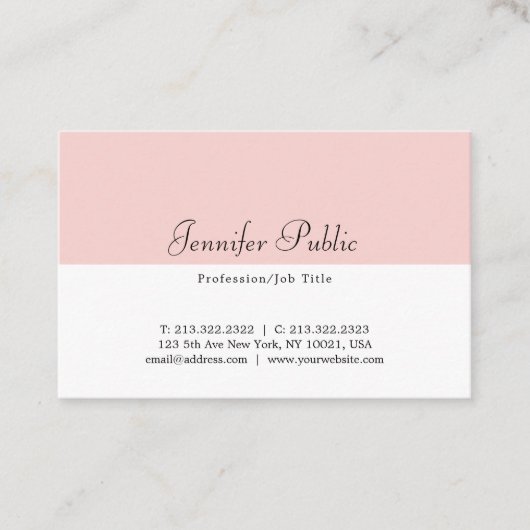 Moderne eenvoudige Sjabloon elegant zwart-wit Visitekaartje (Voorkant)