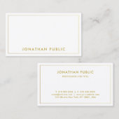 Moderne eenvoudige Sjabloon Elegante Gouden Naam T Visitekaartje (Voorkant / Achterkant)