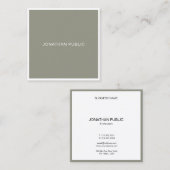 Moderne eenvoudige Sjabloon Elegante professionele Vierkante Visitekaartje (Voorkant / Achterkant)