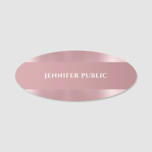 Moderne Eenvoudige Sjabloon Elegante Roze Gouden O Naamplaatje