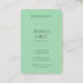 Moderne eenvoudige Sjabloon Elegante trendkleuren Visitekaartje (Achterkant)