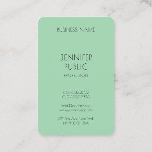 Moderne eenvoudige Sjabloon Elegante trendkleuren Visitekaartje (Achterkant)