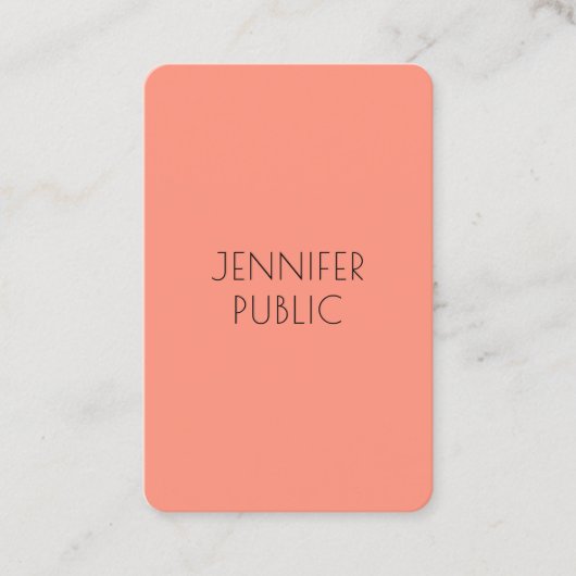 Moderne eenvoudige Sjabloon Elegante trendkleuren Visitekaartje (Voorkant)