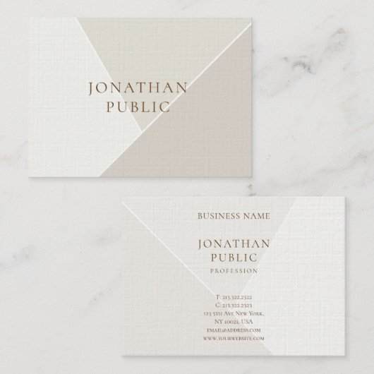 Moderne Eenvoudige Sjabloon Minimalistisch Premium Visitekaartje (Voorkant / Achterkant)