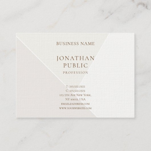 Moderne Eenvoudige Sjabloon Minimalistisch Premium Visitekaartje (Achterkant)