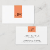 Moderne Eenvoudige Sjabloon Monogram Elegant Busin Visitekaartje (Voorkant / Achterkant)