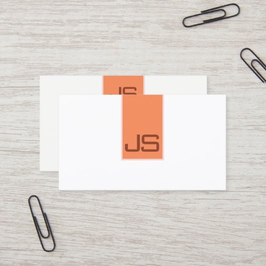 Moderne Eenvoudige Sjabloon Monogram Elegant Busin Visitekaartje (Voorkant / Achterkant in situ)