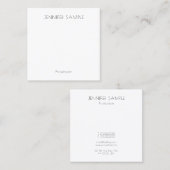 Moderne, eenvoudige Sjabloon Professional Trendy Vierkante Visitekaartje (Voorkant / Achterkant)