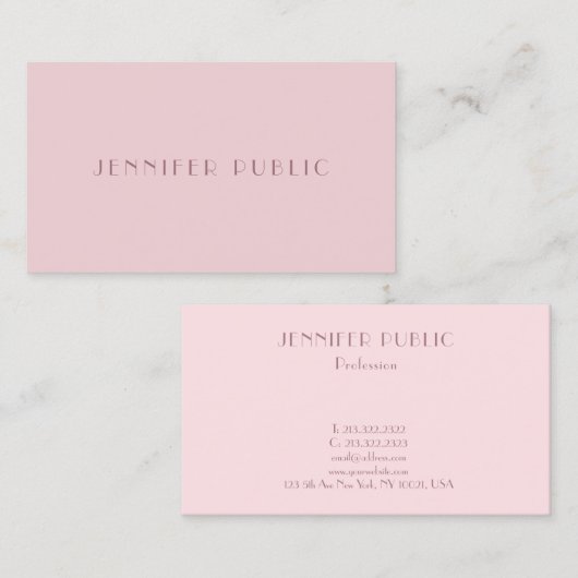 Moderne Eenvoudige Sjabloon Professioneel Luxe Visitekaartje (Voorkant / Achterkant)