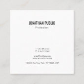 Moderne, eenvoudige Sjabloon professionele luxe lu Vierkante Visitekaartje (Achterkant)