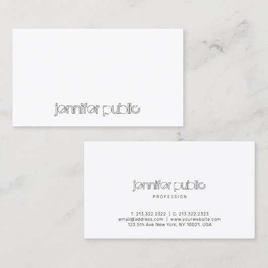 Moderne Eenvoudige Sjabloon Professionele Mooie To Visitekaartje (Voorkant / Achterkant)