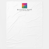 Moderne eenvoudige Sjabloon uw Logo hier stijlvol Fleece Deken (Voorkant)