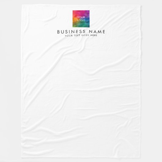 Moderne eenvoudige Sjabloon uw Logo hier stijlvol Fleece Deken (Voorkant)