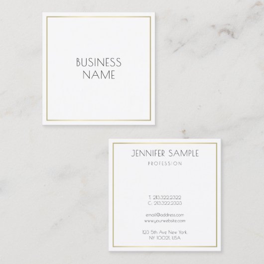 Moderne, eenvoudige Sjabloon voor bedrijven met ee Vierkante Visitekaartje (Voorkant / Achterkant)