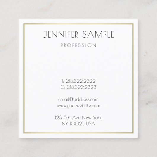 Moderne, eenvoudige Sjabloon voor bedrijven met ee Vierkante Visitekaartje (Achterkant)
