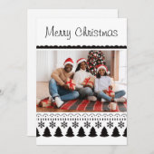 Moderne Eenvoudige Sjabloon Zwart-wit Kerst (Voorkant / Achterkant)