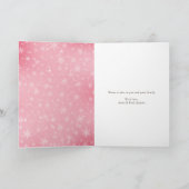 Moderne Eenvoudige Snowy Roze kerstfoto Feestdagen Kaart (Binnen)