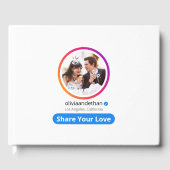 Moderne eenvoudige sociale media foto bruiloft gastenboek (Voorkant)