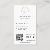 Moderne eenvoudige sociale media pictogrammen QR C Visitekaartje (Voorkant)